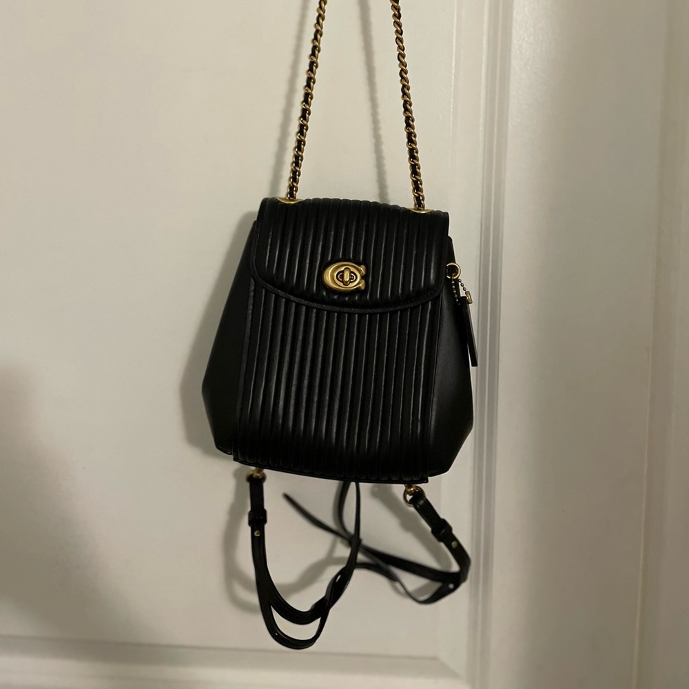 COACH black mini backpack